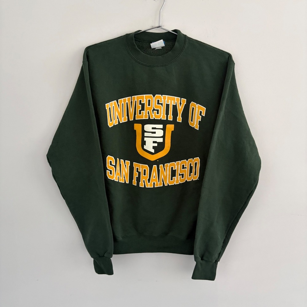Champion University of San Francisco Crewneck Sweatshirt Green Small